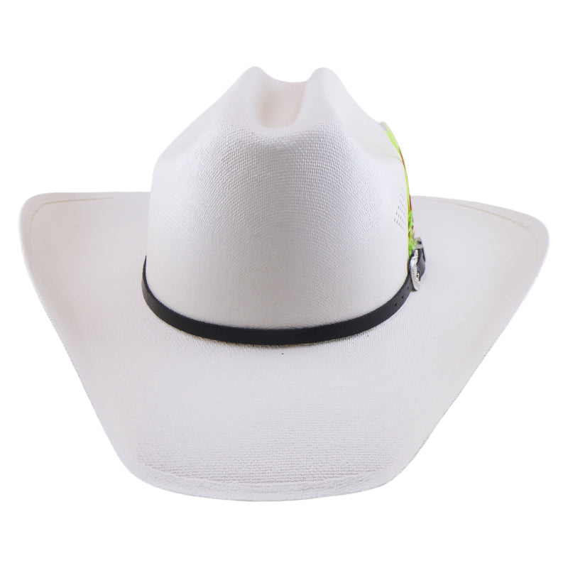 No. 1159 Canvas Cowboy Hat with Vented Crown and Feather Accent