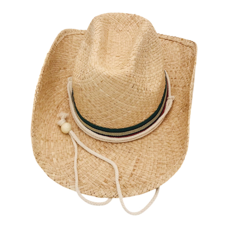 No. 142 Raffia Straw Cowboy Hat with Chin Cord
