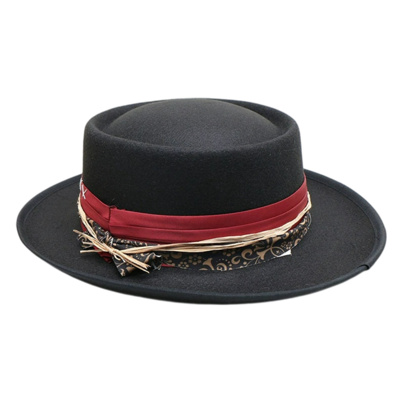 No. 815 Polyester Felt Gambler Hat with Layered Band