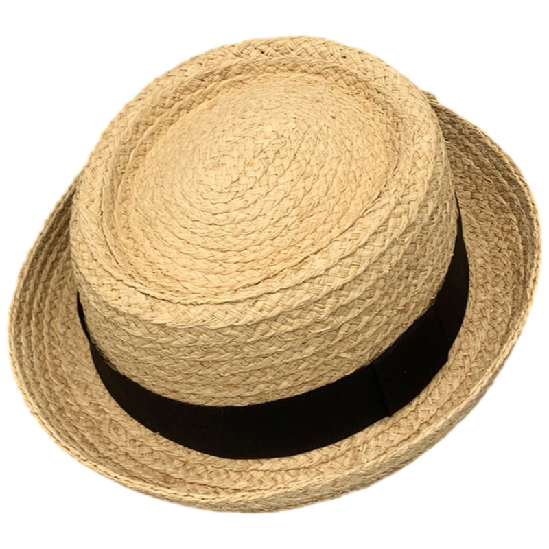 No. 531 Raffia Straw Gambler Hat with Grosgrain Band