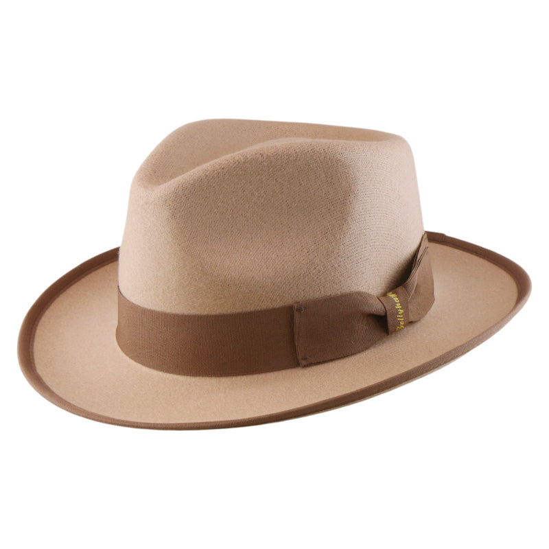 No. 697 Polyester Felt Fedora Hat with Contrast Trim