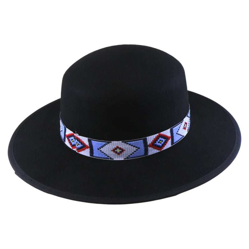 No. 699 Woolen Felt Rancher Hat with Geometric Woven Band
