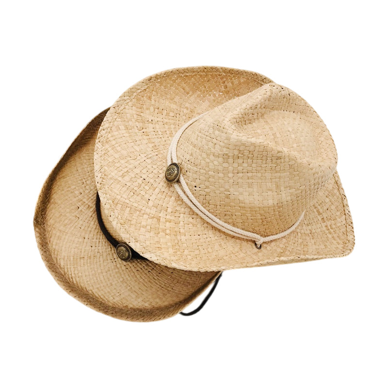 No. 75 Raffia Straw Cowboy Hat with Concho Cord Band