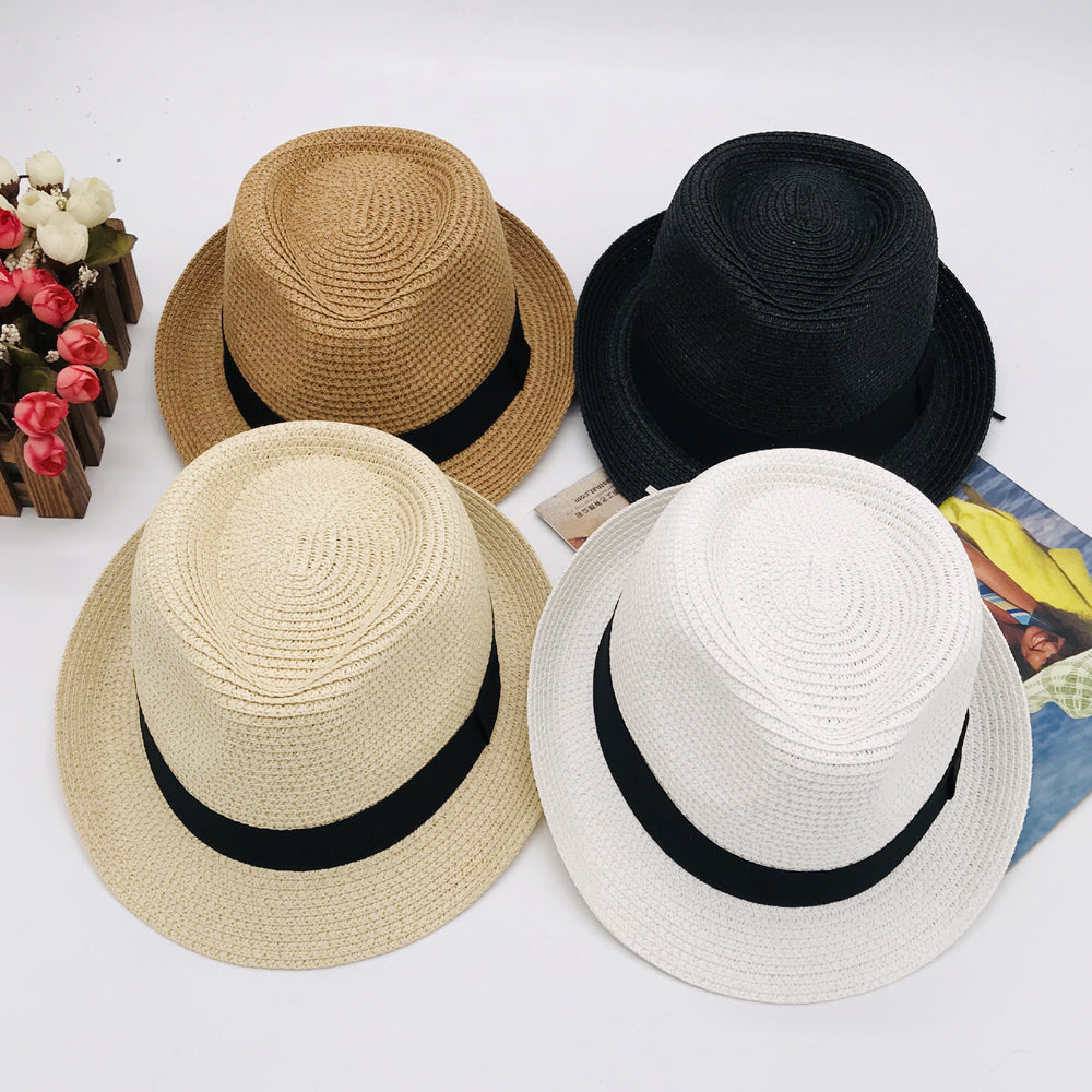 Parent-child hat kids new Paper straw hat sunhat beach braid kids hat summer men's hat