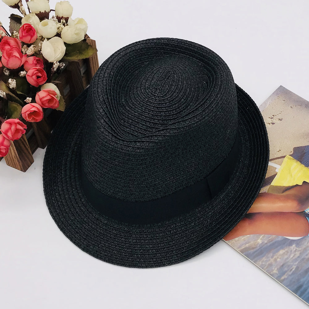 Parent-child hat kids new Paper straw hat sunhat beach braid kids hat summer men's hat