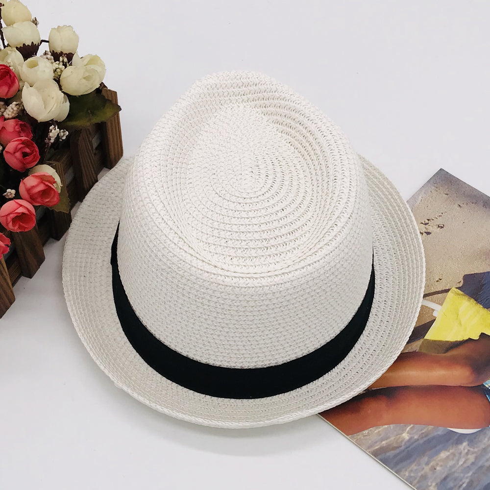Parent-child hat kids new Paper straw hat sunhat beach braid kids hat summer men's hat