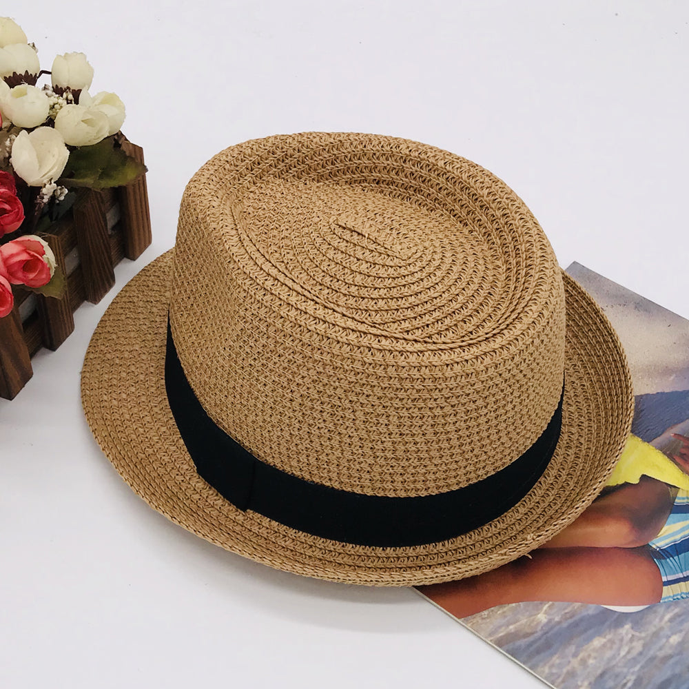 Parent-child hat kids new Paper straw hat sunhat beach braid kids hat summer men's hat