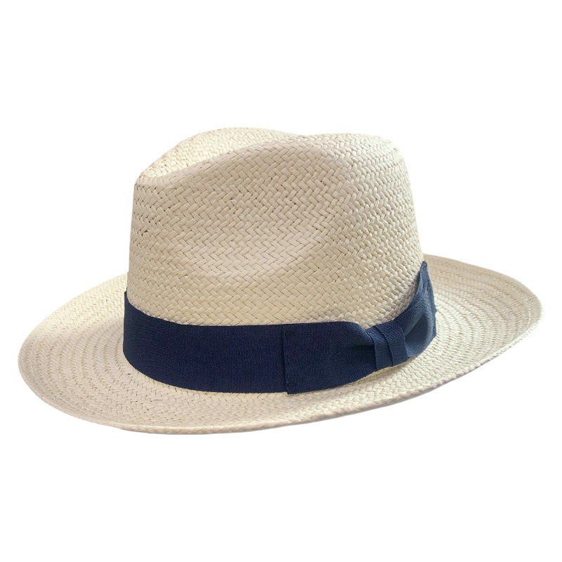 No. 949 Paper Straw Fedora Hat with Grosgrain Bow Band