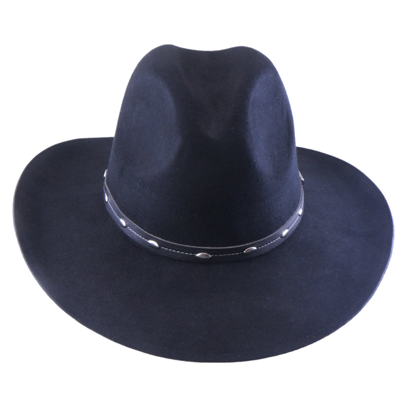 No. 1070 Woolen Felt Western Fedora Hat with Silver-Studded Band