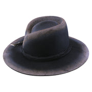 No. 1071 Distressed Woolen Felt Gambler Hat with Playing Card and Feather