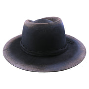 No. 1071 Distressed Woolen Felt Gambler Hat with Playing Card and Feather