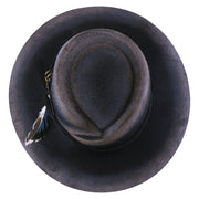 No. 1071 Distressed Woolen Felt Gambler Hat with Playing Card and Feather