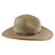 No. 1140 Paper Straw Fedora Hat with Aztec Band