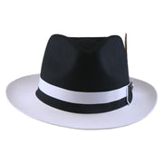 No. 1154 Two-Tone Polyester Felt Fedora with Feather Band