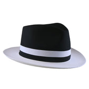 No. 1154 Two-Tone Polyester Felt Fedora with Feather Band