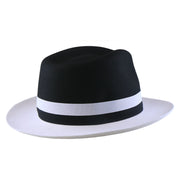 No. 1154 Two-Tone Polyester Felt Fedora with Feather Band