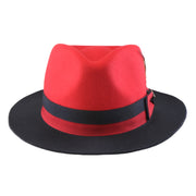 No. 1154 Two-Tone Polyester Felt Fedora with Feather Band