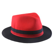 No. 1154 Two-Tone Polyester Felt Fedora with Feather Band