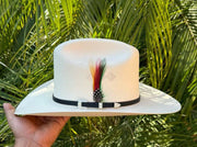 No. 1159 Canvas Cowboy Hat with Vented Crown and Feather Accent