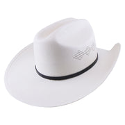 No. 1159 Canvas Cowboy Hat with Vented Crown and Feather Accent