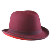 No. 1163 Polyester Felt Fedora Hat with Metal Emblem