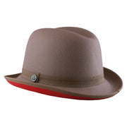 No. 1163 Polyester Felt Fedora Hat with Metal Emblem