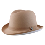 No. 1163 Polyester Felt Fedora Hat with Metal Emblem