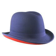 No. 1163 Polyester Felt Fedora Hat with Metal Emblem