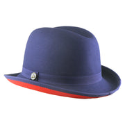 No. 1163 Polyester Felt Fedora Hat with Metal Emblem