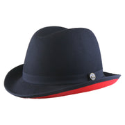 No. 1163 Polyester Felt Fedora Hat with Metal Emblem