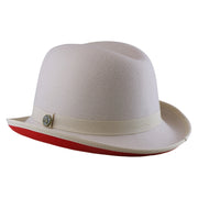 No. 1163 Polyester Felt Fedora Hat with Metal Emblem