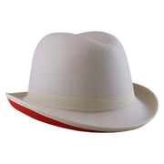 No. 1163 Polyester Felt Fedora Hat with Metal Emblem