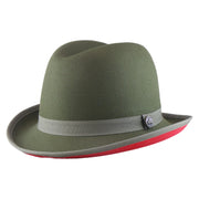 No. 1163 Polyester Felt Fedora Hat with Metal Emblem