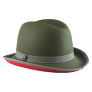 No. 1163 Polyester Felt Fedora Hat with Metal Emblem