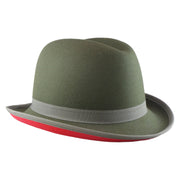 No. 1163 Polyester Felt Fedora Hat with Metal Emblem