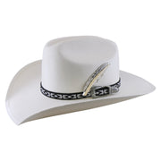 No. 1168 Canvas Cowboy Hat with Metal Feather Accent