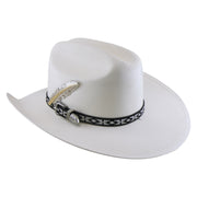 No. 1168 Canvas Cowboy Hat with Metal Feather Accent