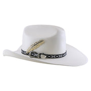 No. 1168 Canvas Cowboy Hat with Metal Feather Accent