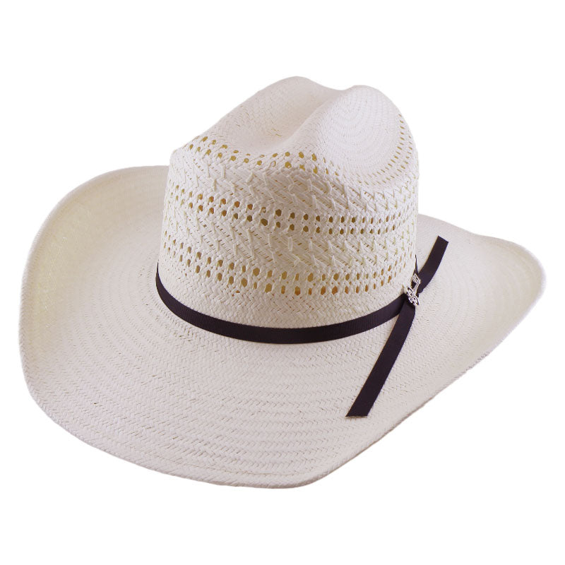 No. 1176 Paper Straw Western Hat with Ribbon Tie Accent