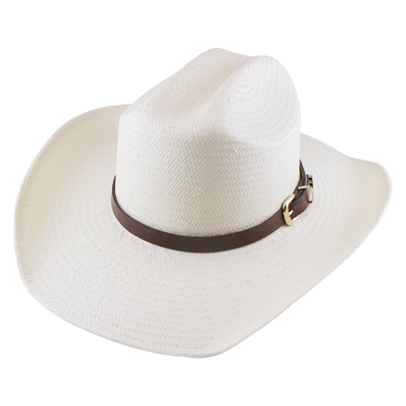 No. 1179 Paper Straw Cowboy Hat with Metal Buckle Band