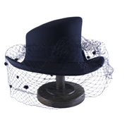 No. 1207 Polyester Felt Top Hat with Birdcage Veil
