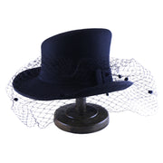 No. 1207 Polyester Felt Top Hat with Birdcage Veil