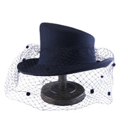 No. 1207 Polyester Felt Top Hat with Birdcage Veil