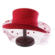 No. 1207 Polyester Felt Top Hat with Birdcage Veil