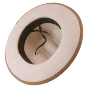 No. 1216 Beige Woolen Felt Western Fedora Hat with Layered Ribbon and Braided Band