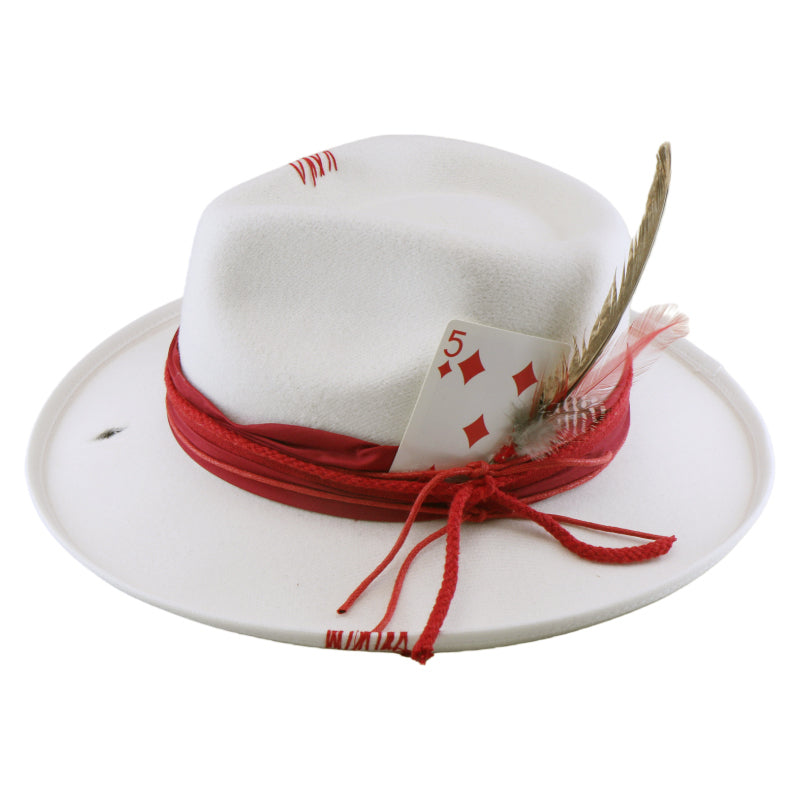 No. 1218 Polyester Wide-Brim Poker Card Fedora