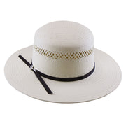 No. 1234 Paper Straw Gambler Hat with Ribbon Tie
