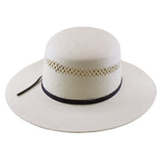 No. 1234 Paper Straw Gambler Hat with Ribbon Tie