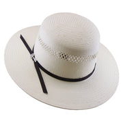 No. 1234 Paper Straw Boater Hat with Vented Crown and Key Accent