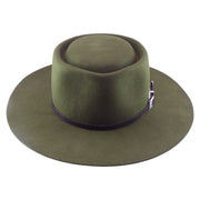 No. 1237 Woolen Felt Gambler Hat with Feather and Western Buckle Band